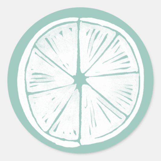 Taco über Liebe | Aquamarines Limones Muster Runder Aufkleber (Vorderseite)