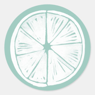 Taco über Liebe   Aquamarines Limones Muster Runder Aufkleber