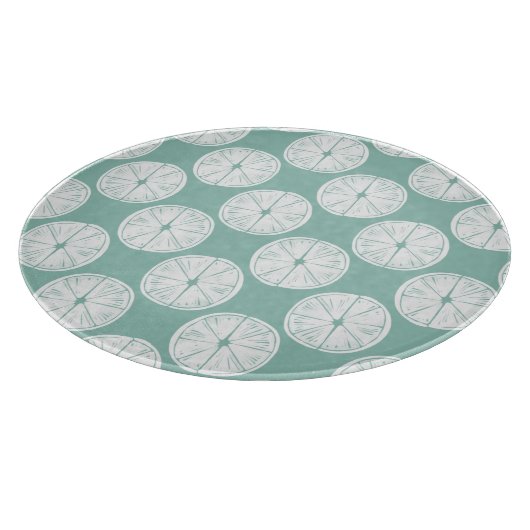 Taco über Liebe | Aquamarines Limones Muster Schneidebrett (Ecke)