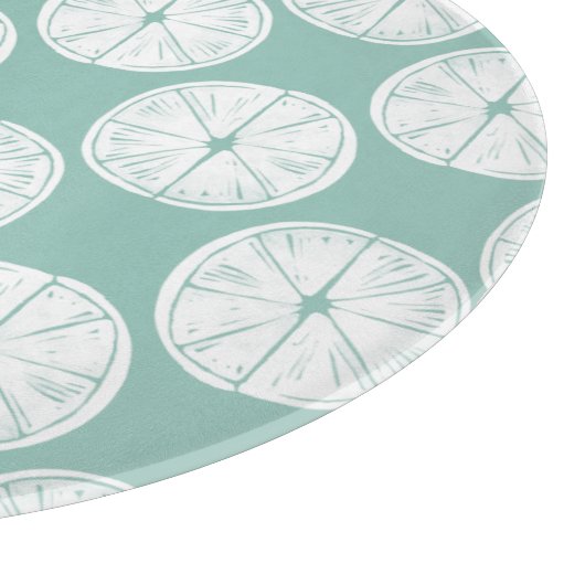 Taco über Liebe | Aquamarines Limones Muster Schneidebrett (Ecke)