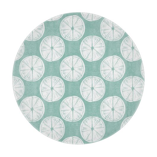 Taco über Liebe | Aquamarines Limones Muster Schneidebrett (Vorderseite)