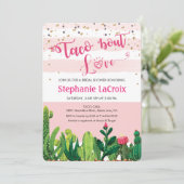 Taco über Liebe Brautdusche Einladung (Stehend Vorderseite)