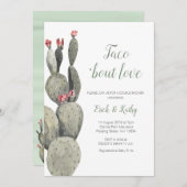Taco über Liebe Cactus Peach Baby Shower Einladung (Vorne/Hinten)