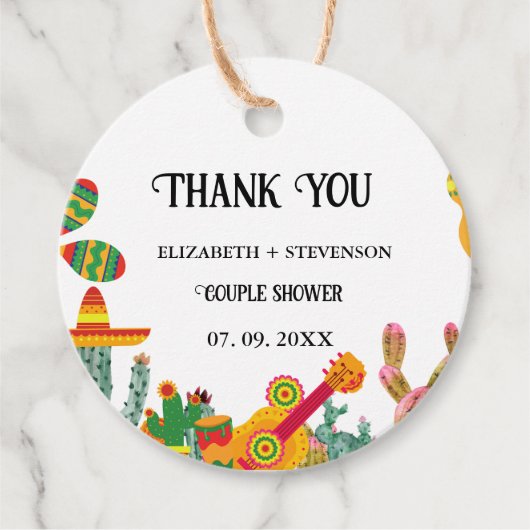 Taco über Liebe Dusche danke Geschenkanhänger (Vorderseite)