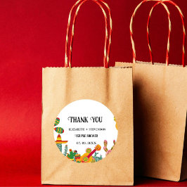 Taco über Liebe Dusche danke Runder Aufkleber