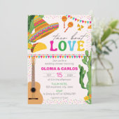 Taco über Liebe Fiesta Mexican Couple Dusche Einladung (Stehend Vorderseite)