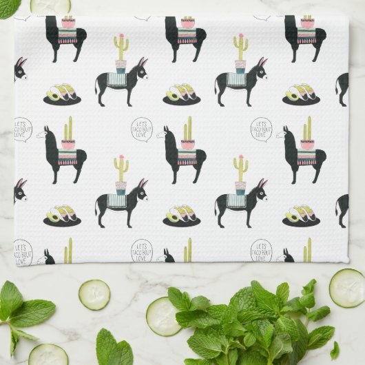 Taco über Liebe Geschirrtuch (Gefaltet)