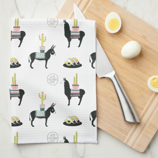 Taco über Liebe Geschirrtuch (Viertel Falte)