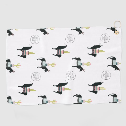 Taco über Liebe Golfhandtuch (Horizontal)