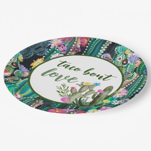 Taco über Liebe I Plate Pappteller (Schrägansicht)