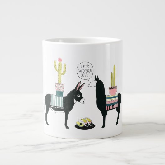 Taco über Liebe Jumbo-Tasse (Vorderseite)
