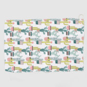 Taco über Liebe | Kaktus Muster Golfhandtuch (Horizontal)