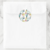 Taco über Liebe | Kaktus Muster Runder Aufkleber (Tasche)