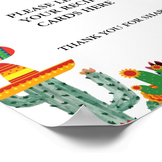 Taco über Liebe Kaktus Taco Rezeptionskarte Tafelz Poster (Ecke)