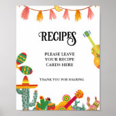 Taco über Liebe Kaktus Taco Rezeptionskarte Tafelz Poster (Vorne)
