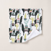 Taco über Liebe | Lama- und Donkey-Muster Badhandtuch Set (Waschlappen)