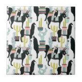 Taco über Liebe | Lama- und Donkey-Muster Fliese (Vorderseite)