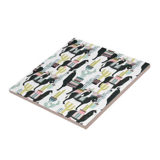 Taco über Liebe | Lama- und Donkey-Muster Fliese (Seite)