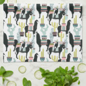 Taco über Liebe | Lama- und Donkey-Muster Geschirrtuch (Gefaltet)