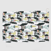 Taco über Liebe | Lama- und Donkey-Muster Golfhandtuch (Horizontal)