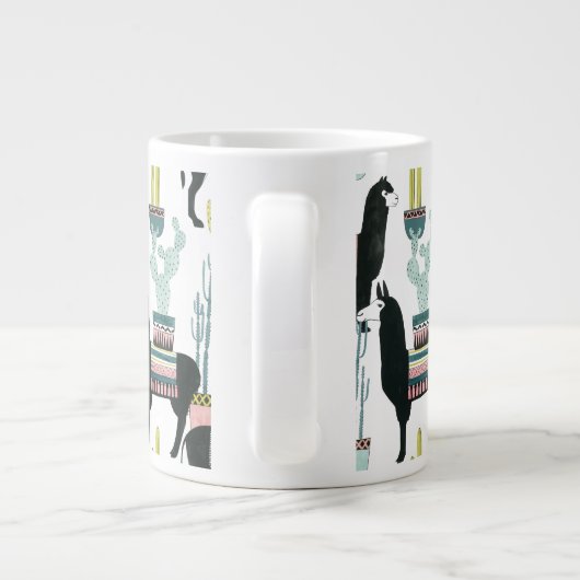 Taco über Liebe | Lama- und Donkey-Muster Jumbo-Tasse (Rückseite)