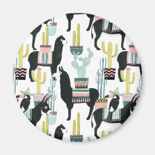 Taco über Liebe   Lama- und Donkey-Muster Magnet