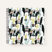 Taco über Liebe | Lama- und Donkey-Muster Notizblock (Vorderseite)