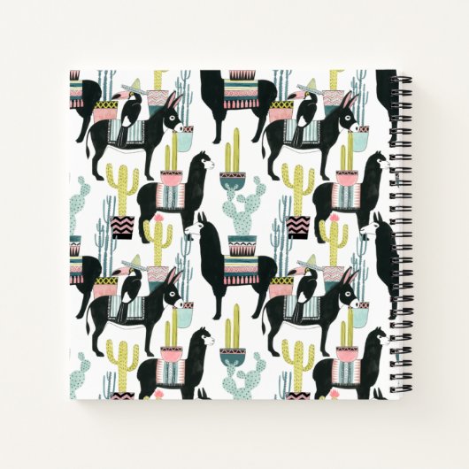 Taco über Liebe | Lama- und Donkey-Muster Notizblock (Rückseite)