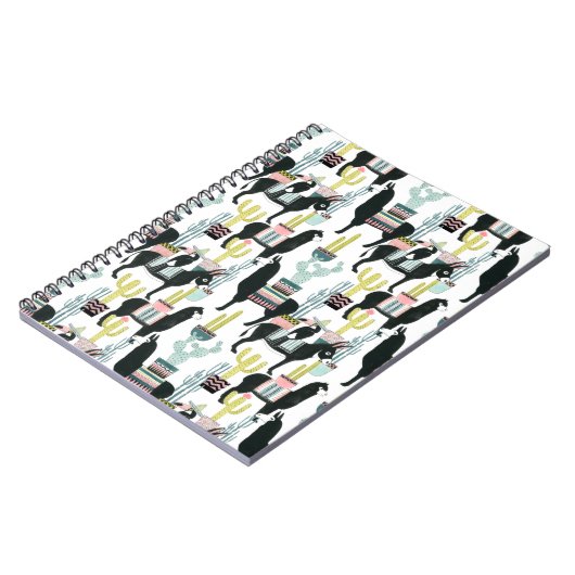 Taco über Liebe | Lama- und Donkey-Muster Notizblock (Linke Seite)