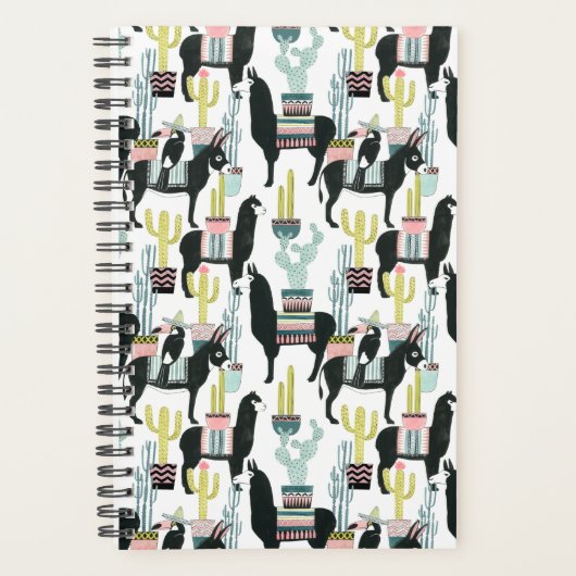 Taco über Liebe | Lama- und Donkey-Muster Planer (Vorderseite)