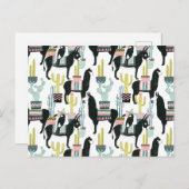 Taco über Liebe | Lama- und Donkey-Muster Postkarte (Vorne/Hinten)