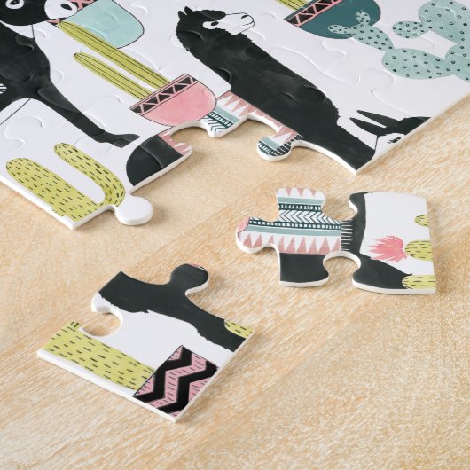 Taco über Liebe | Lama- und Donkey-Muster Puzzle (Seite)