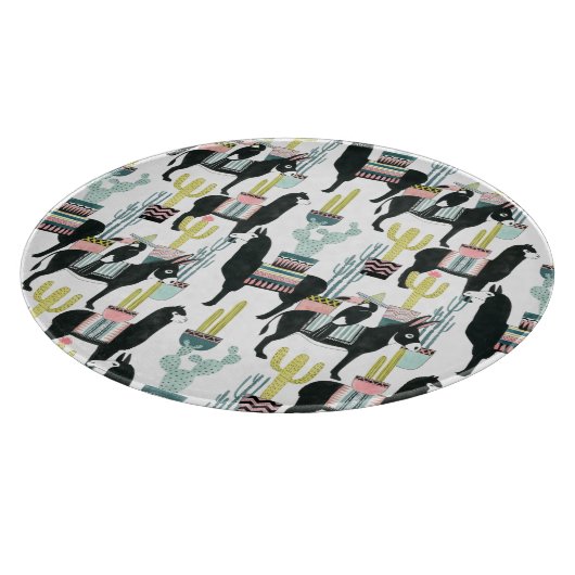 Taco über Liebe | Lama- und Donkey-Muster Schneidebrett (Ecke)