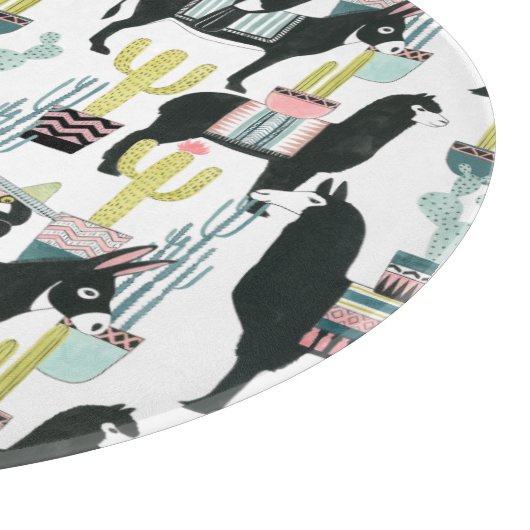 Taco über Liebe | Lama- und Donkey-Muster Schneidebrett (Ecke)