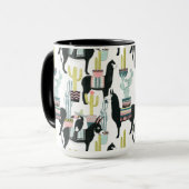 Taco über Liebe | Lama- und Donkey-Muster Tasse (Vorderseite Links)