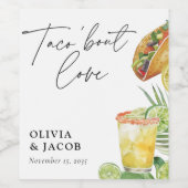 Taco über Liebe Mexikanische Couples Shower Weinetikett (Einzelnes Label)