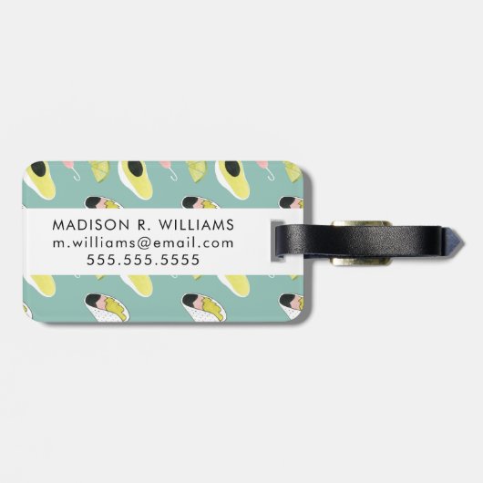 Taco über Liebe | Muster für Taco-Elemente Gepäckanhänger (Rückseite horizontal)