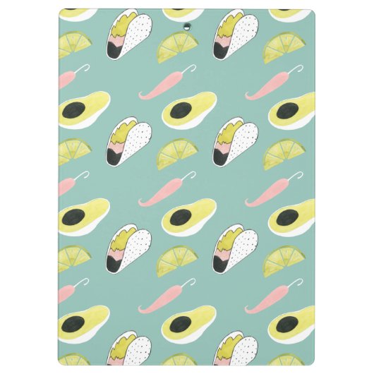 Taco über Liebe | Muster für Taco-Elemente Klemmbrett (Rückseite)