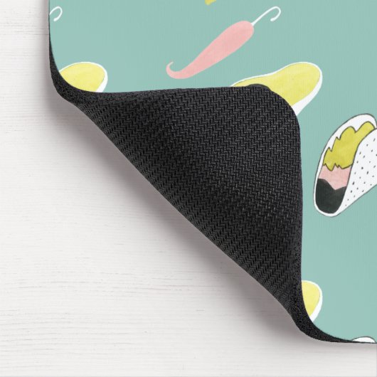 Taco über Liebe | Muster für Taco-Elemente Mousepad (Ecke)
