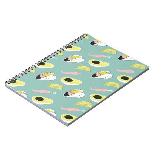 Taco über Liebe | Muster für Taco-Elemente Notizblock (Linke Seite)