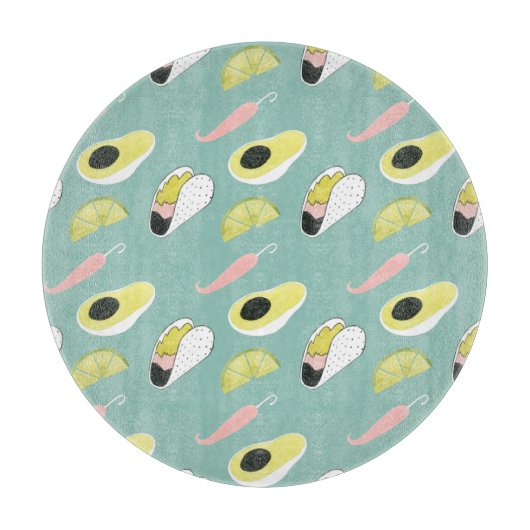 Taco über Liebe | Muster für Taco-Elemente Schneidebrett (Vorderseite)