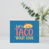 Taco Über Liebe Niedlich Funny Valentine's Day Postkarte (Stehend Vorderseite)