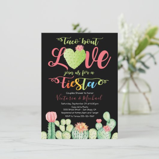 Taco über Liebe Paare Dusche Einladungen (Stehend Vorderseite)