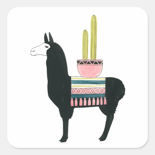 Taco über Liebe Quadratischer Aufkleber (Vorderseite)