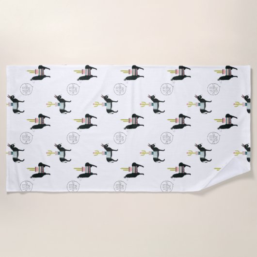 Taco über Liebe Strandtuch (Vorderseite)