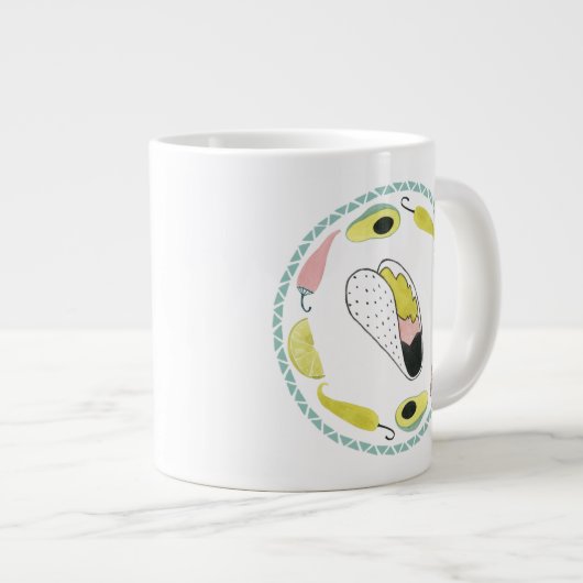 Taco über Liebe | Taco-Element-Kreis Jumbo-Tasse (Vorderseite Rechts)