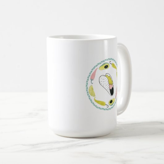 Taco über Liebe | Taco-Element-Kreis Kaffeetasse (VorderseiteRechts)