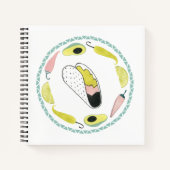 Taco über Liebe | Taco-Element-Kreis Notizblock (Vorderseite)