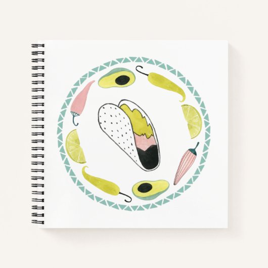 Taco über Liebe | Taco-Element-Kreis Notizblock (Vorderseite)