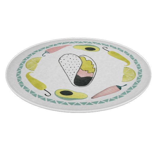 Taco über Liebe | Taco-Element-Kreis Schneidebrett (Ecke)